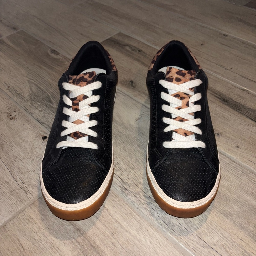 Black and Leopard Print Sneakers